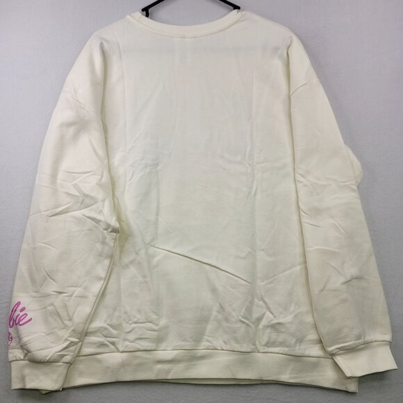 Barbie Vacay Mode 2X Off-White Logo Sweatshirt Pink Flamingo Float Pool - Picture 7 of 9